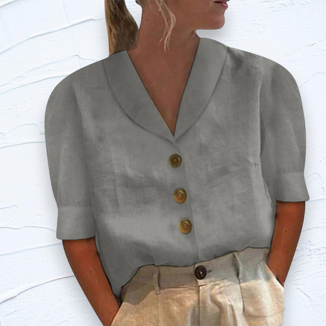 Blusa Retro-Chic con Davanti Annodato