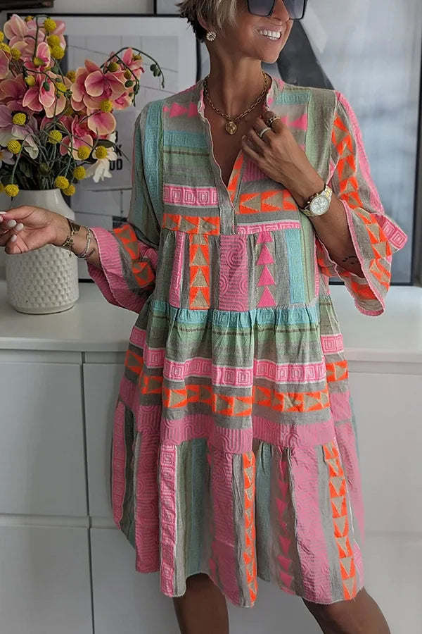 Juliane - Abito Swing a Volant Boho