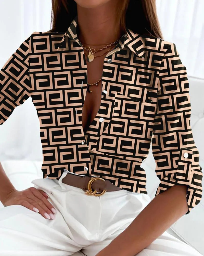 Laura | Blusa Elegante con Stampa Artistica