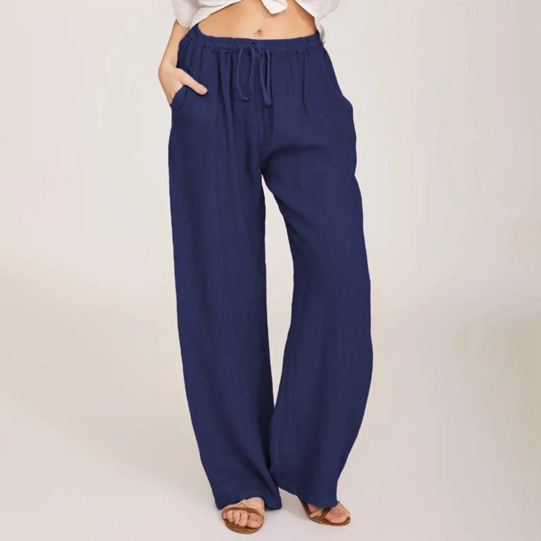 Julia - Pantaloni Comodi in Cotone e Lino