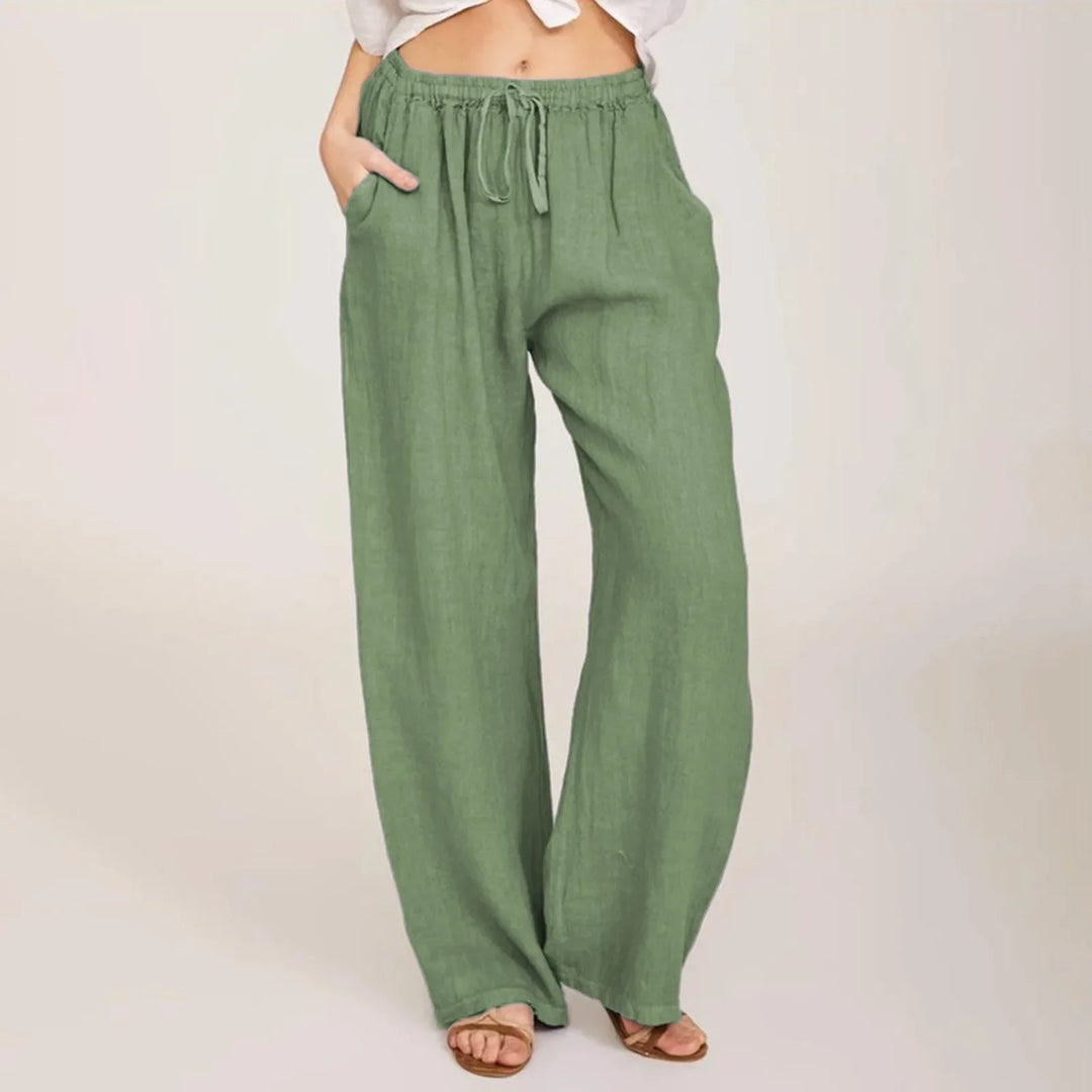 Julia - Pantaloni Comodi in Cotone e Lino