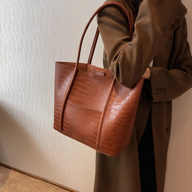 Betina™ - Borsa a Spalla in Pelle di Coccodrillo