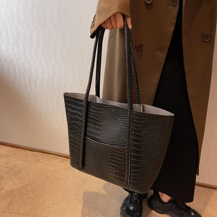 Betina™ - Borsa a Spalla in Pelle di Coccodrillo
