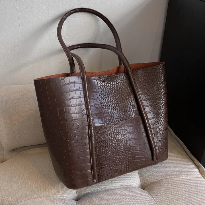 Betina™ - Borsa a Spalla in Pelle di Coccodrillo