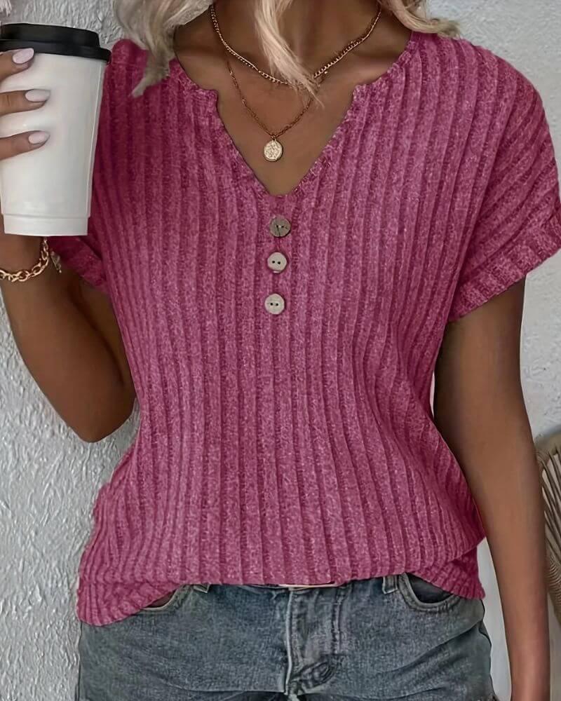 ROSINA MAGLIA IN MAGLIA CON SCOLLO A V