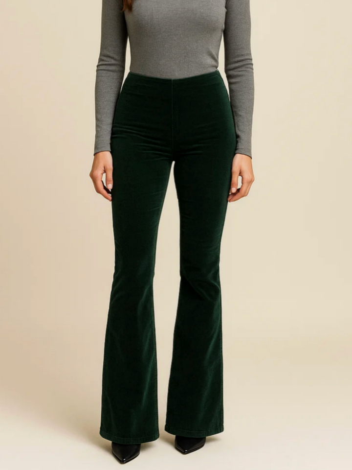 Chloe I Pantaloni a Zampa in Corduroy