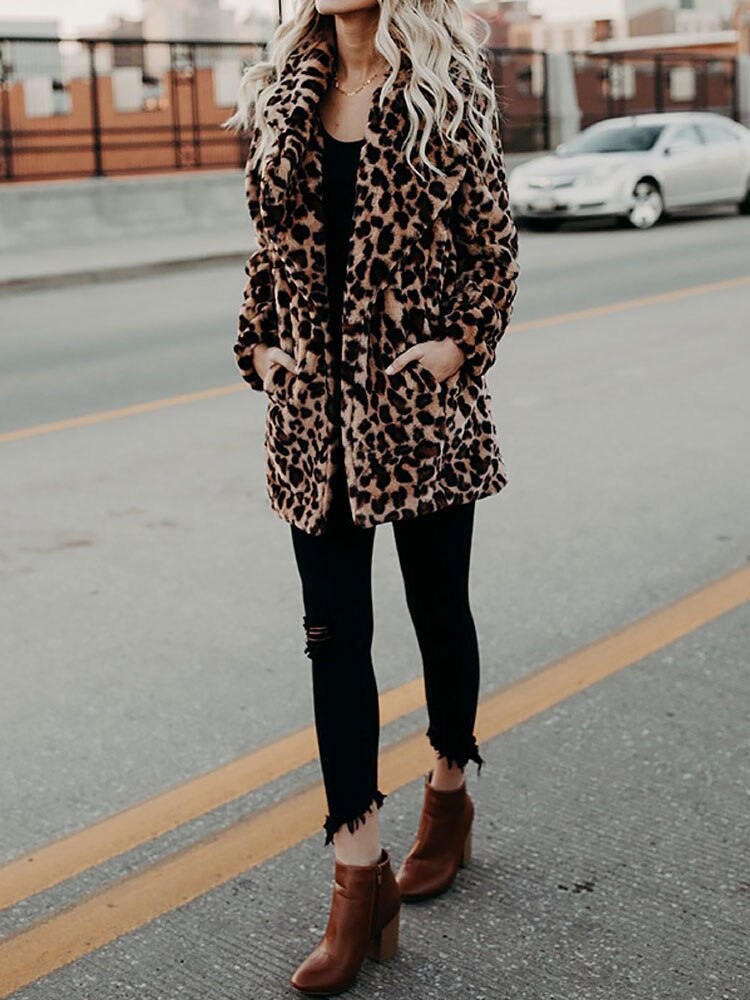 Sarah | Giacca invernale con stampa leopardata