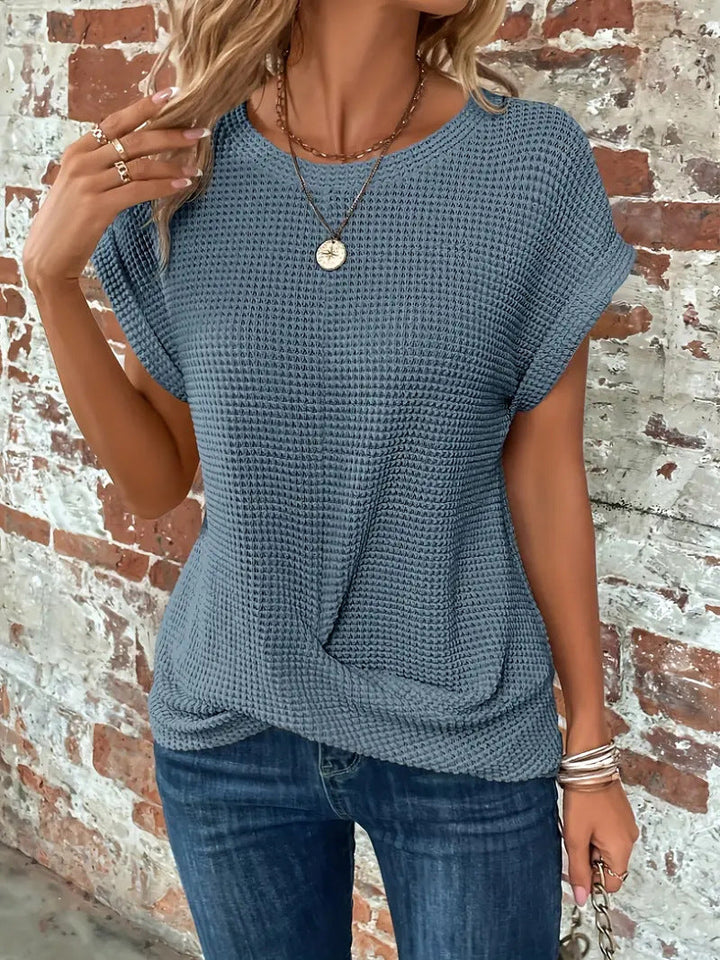 Ellis™ | Elegante blusa con scollatura rotonda