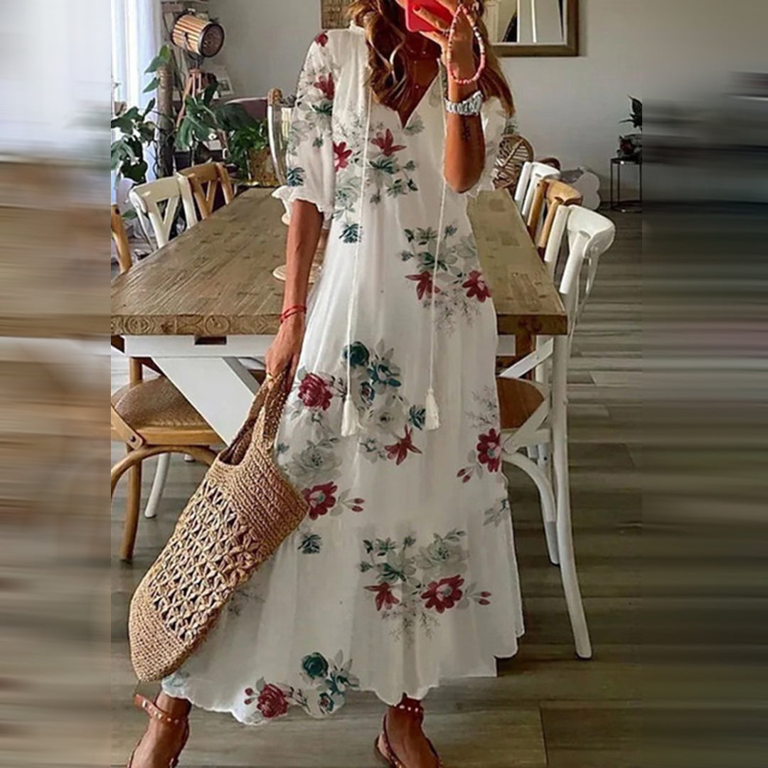 Capucine™ – Maxi-Abito Boho con elegante fascino retrò