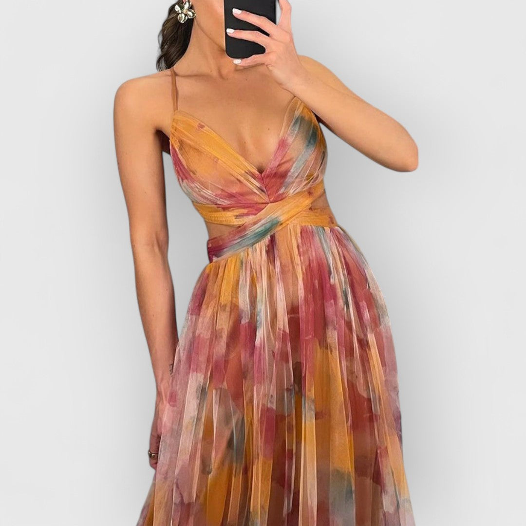 Vilma | Maxi abito con stampa floreale