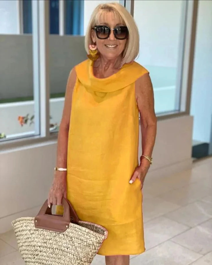 Perla – Abito tubino senza maniche con scollo rotondo