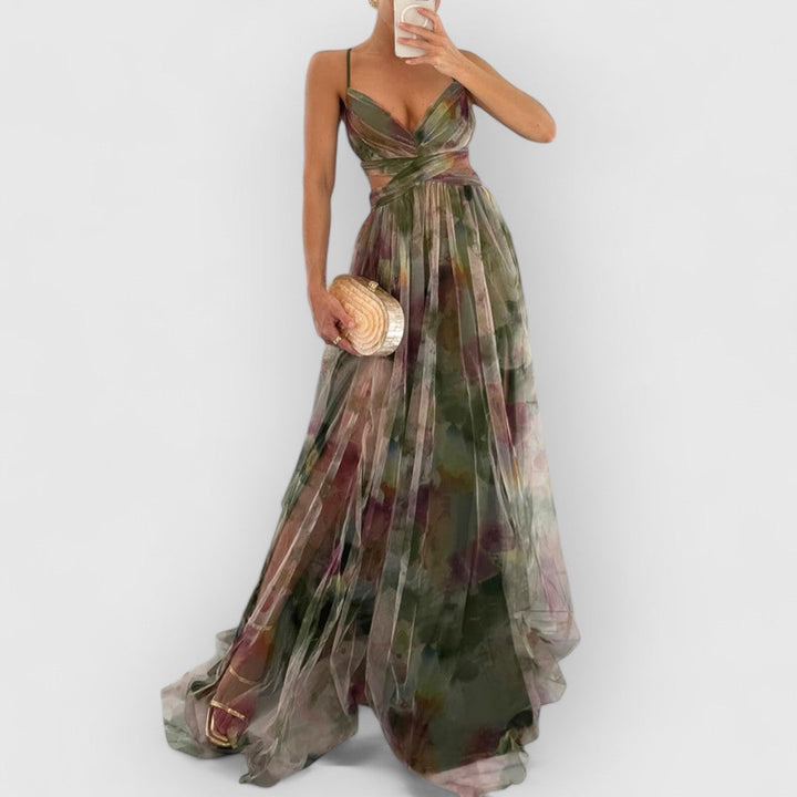 Vilma | Maxi abito con stampa floreale