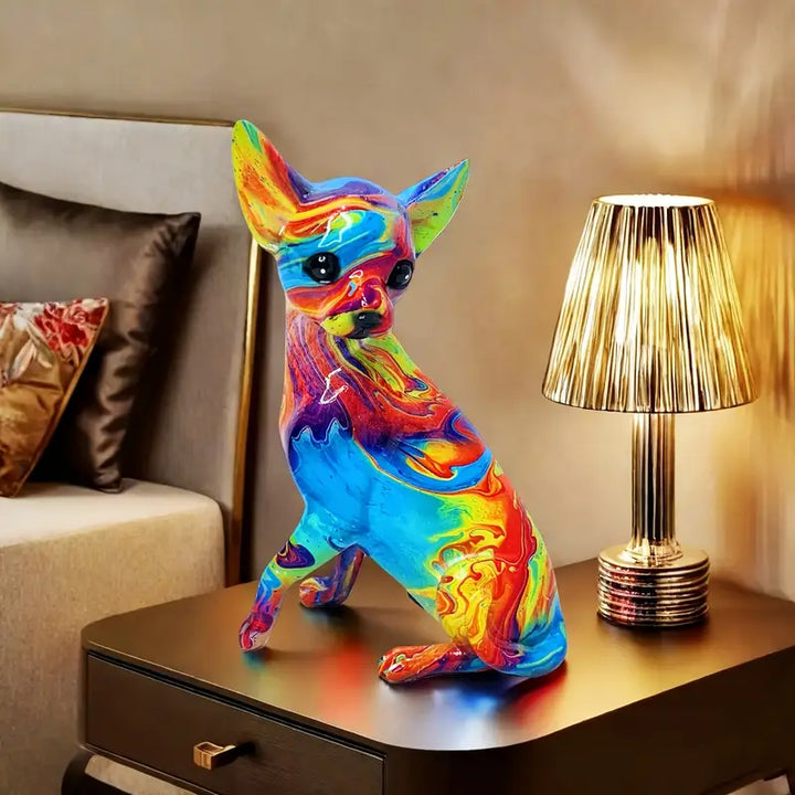 Lampada Chihuahua in Resina Vivace