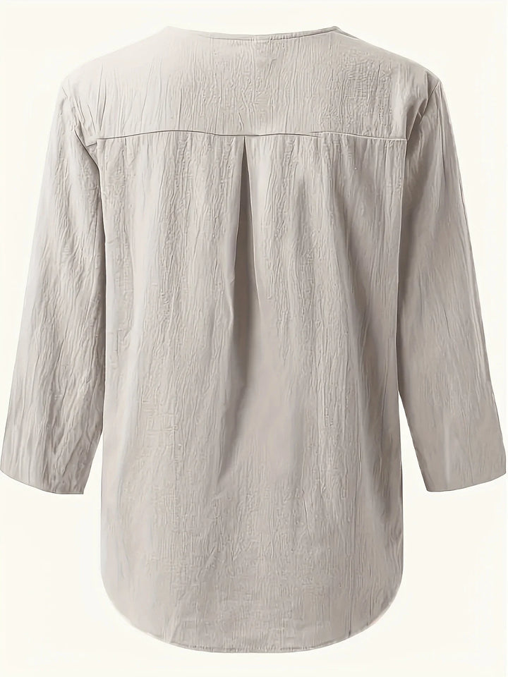 Mykaela – Blusa Casual in Cotone e Lino