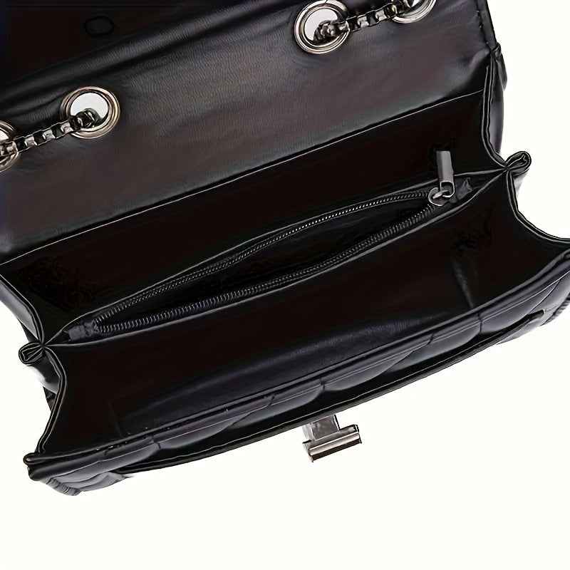 Borsa a Tracolla Mini Tartan Elegante Nera