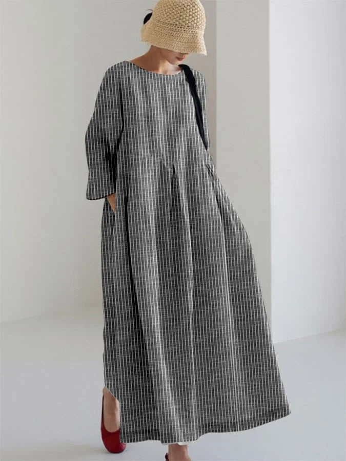 OLIVIA - VESTITO VINTAGE GESTRIPTES LOCKERES