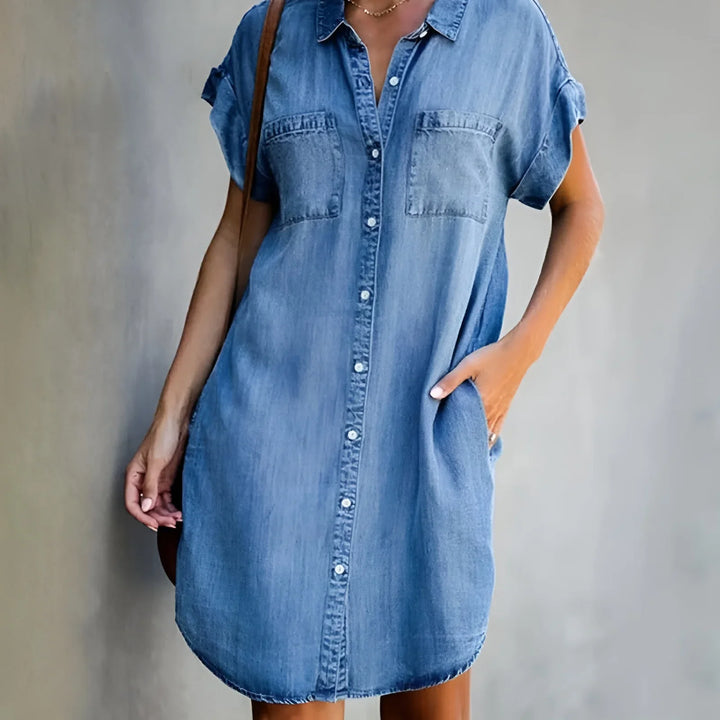 Bruna - Abito camicia rilassato con chiusura a bottoni