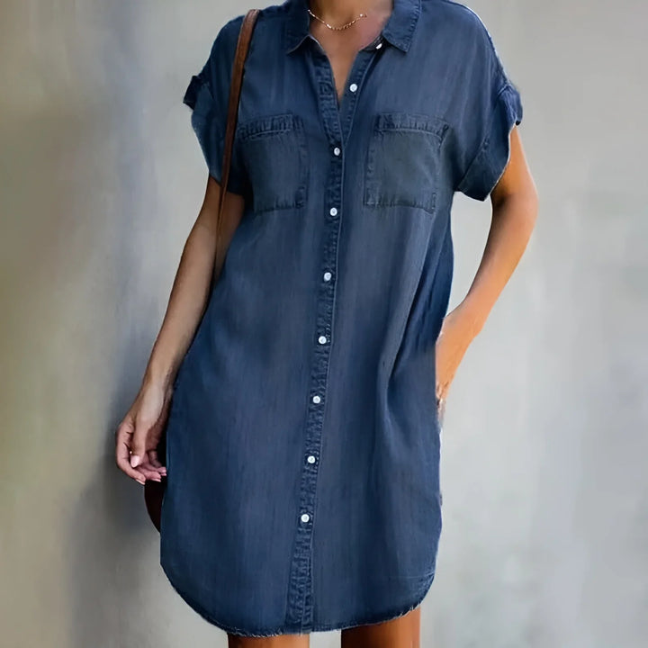 Bruna - Abito camicia rilassato con chiusura a bottoni