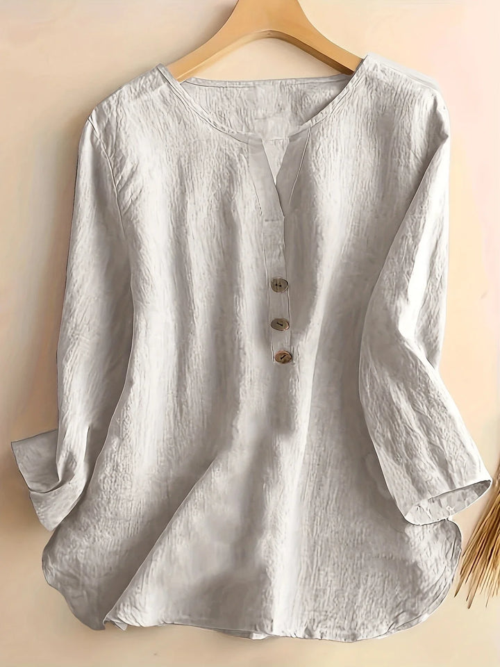 Mykaela – Blusa Casual in Cotone e Lino