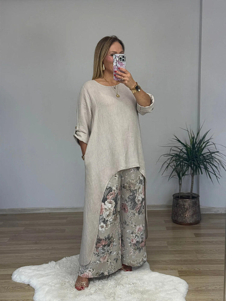 Chara™ | Set di Top a Manica Lunga e Pantaloni Stampati