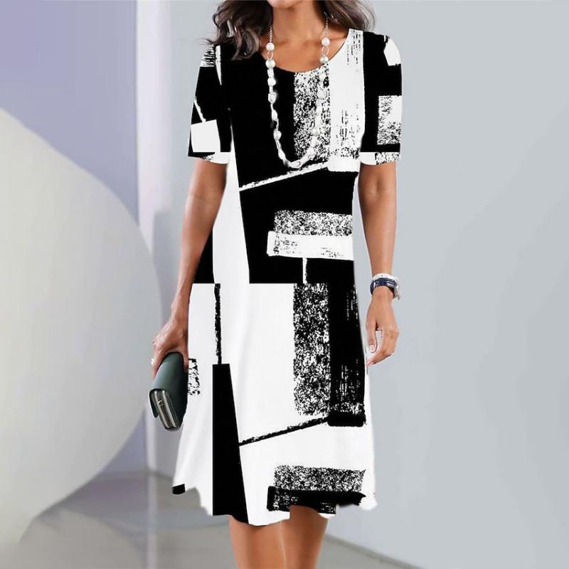 Abito Casual Con Blocco Di Colore