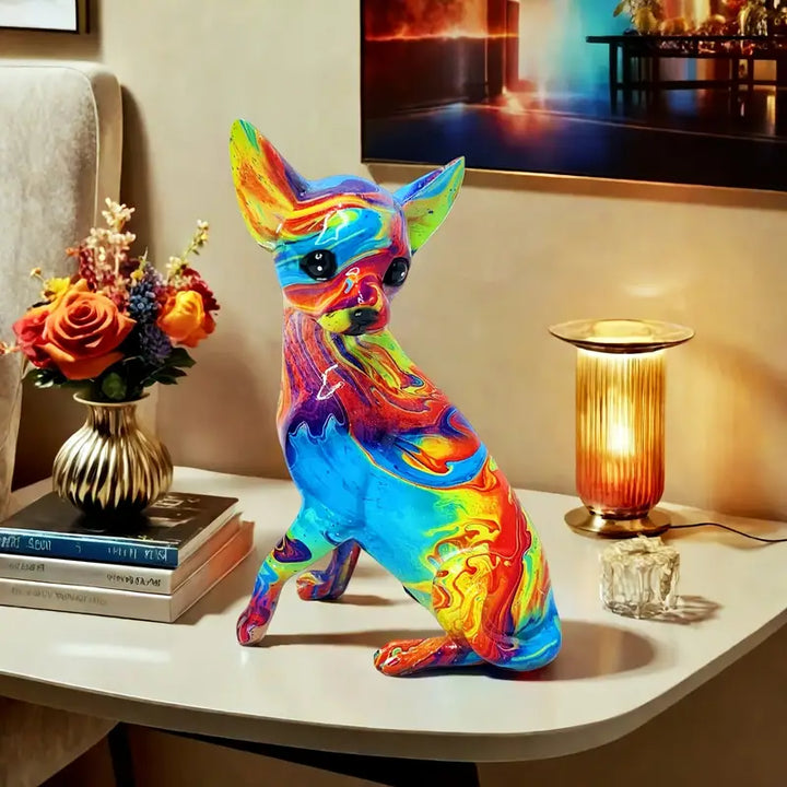 Lampada Chihuahua in Resina Vivace