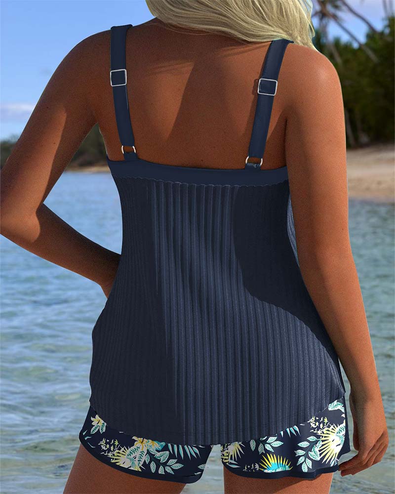 Rosalia | Tankini a righe con pantaloni da spiaggia a due pezzi