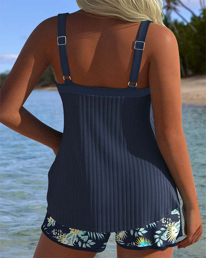 Rosalia | Tankini a righe con pantaloni da spiaggia a due pezzi