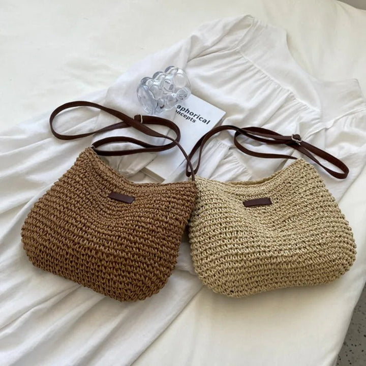 Borsa a spalla di paglia