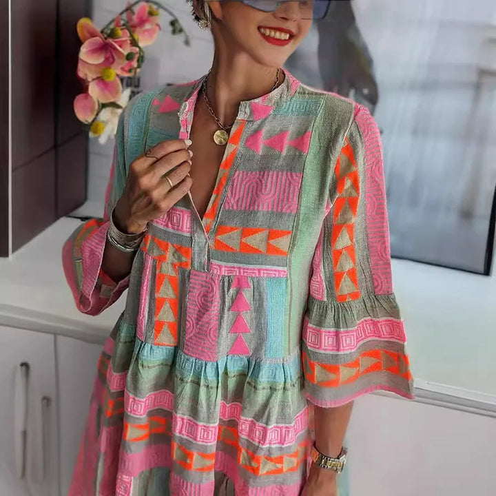 CHLOE – Abito Boho corto con righe