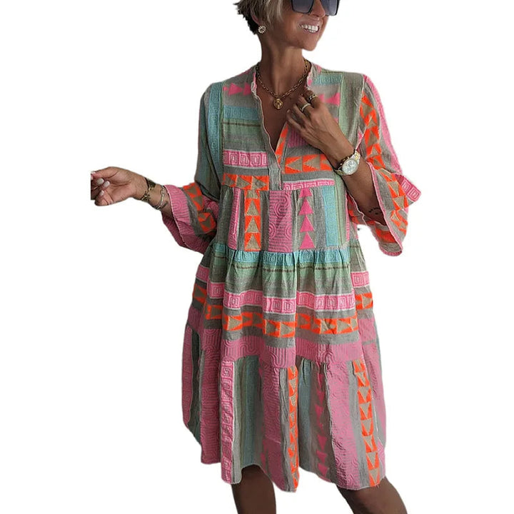 CHLOE – Abito Boho corto con righe