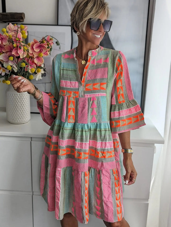 CHLOE – Abito Boho corto con righe
