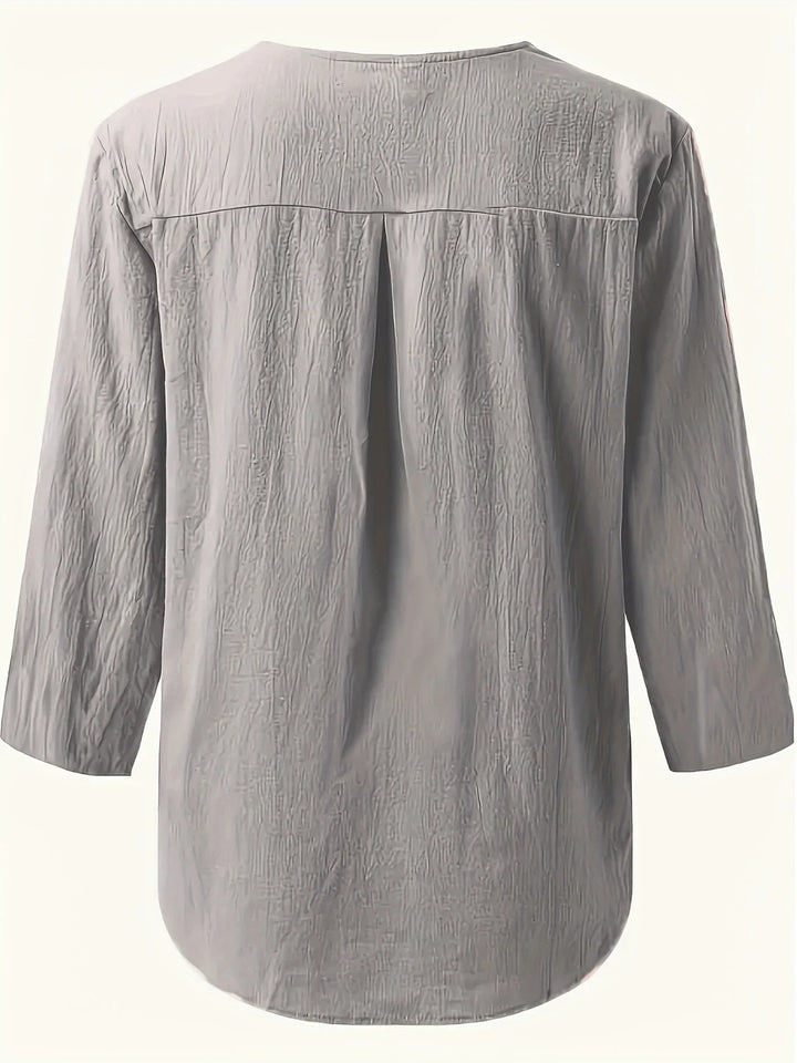 Mykaela – Blusa Casual in Cotone e Lino