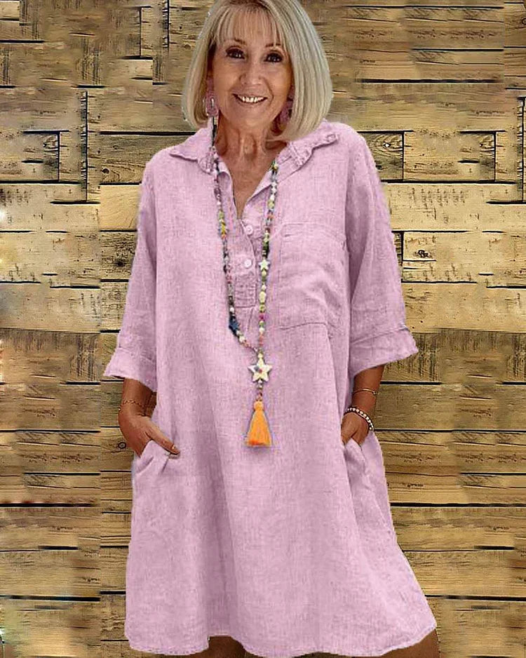 Diorabel – Abito Tunica con Collo Camicia Casual