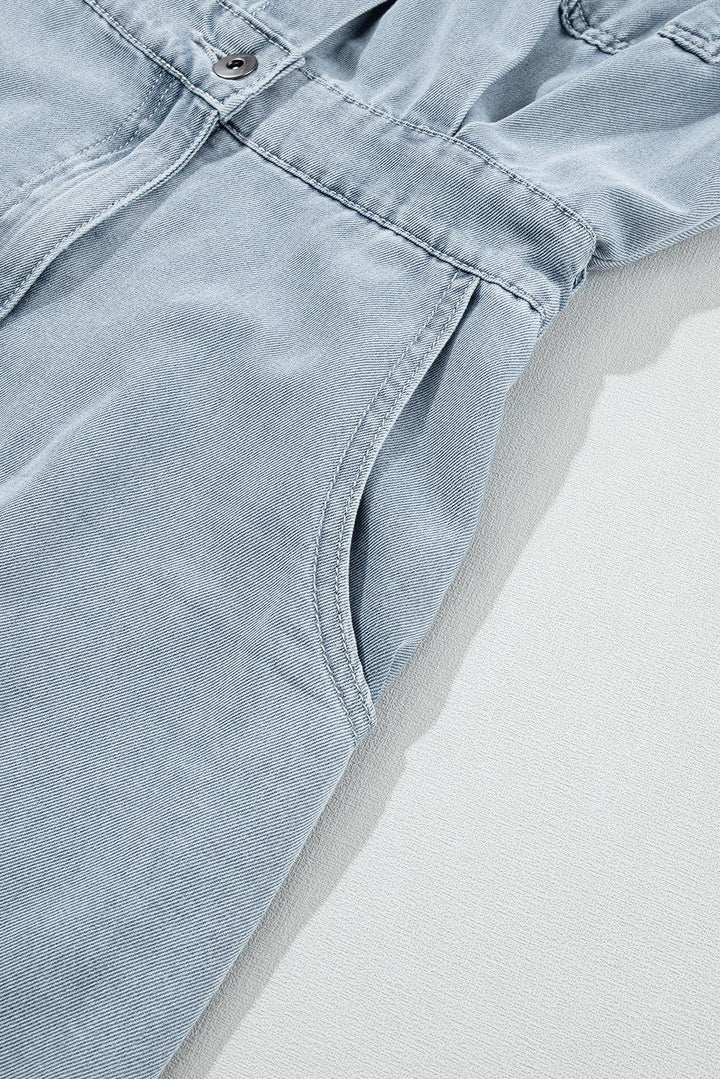 Sofia® | Elegante Vestito di Denim con Maniche a Pipistrello Corte