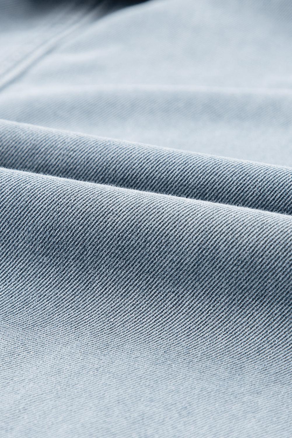 Sofia® | Elegante Vestito di Denim con Maniche a Pipistrello Corte