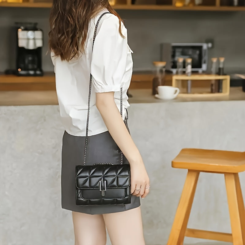 Borsa a Tracolla Mini Tartan Elegante Nera