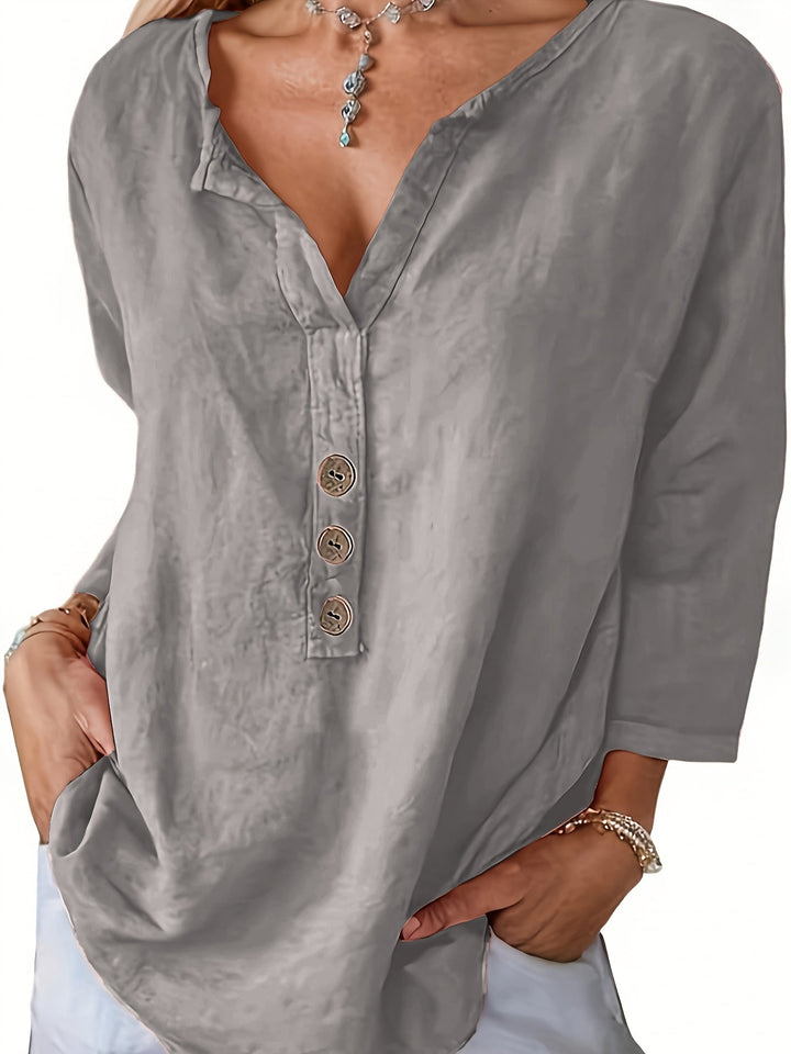 Mykaela – Blusa Casual in Cotone e Lino