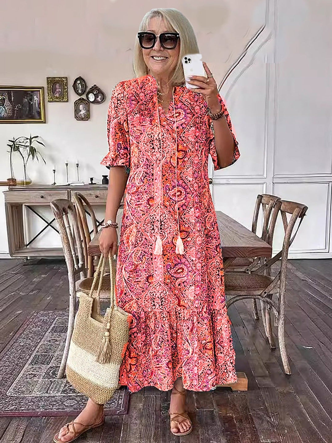 Ailsa – Abito Midi Boho Stampato