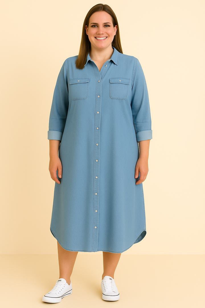 Abito in Denim con Copertura della Pancia | SYDNEY