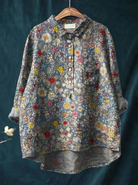 SERAPHINA I RETRO-BLOUSE FIORITE