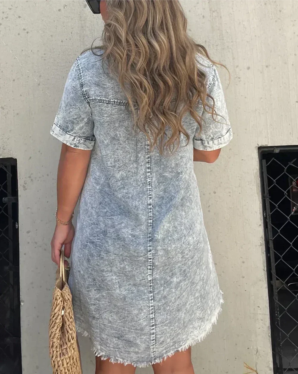 Vera™ - Elegante Abito Camicia in Jeans