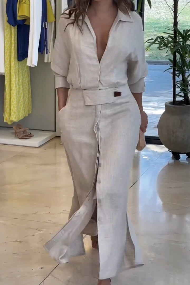 Jeanette - Abito maxi con scollo a V