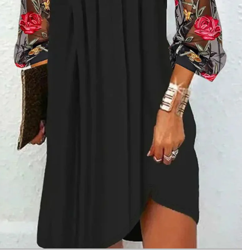 Renée™ | Elegante Minidress con scollatura a V e maniche trasparenti