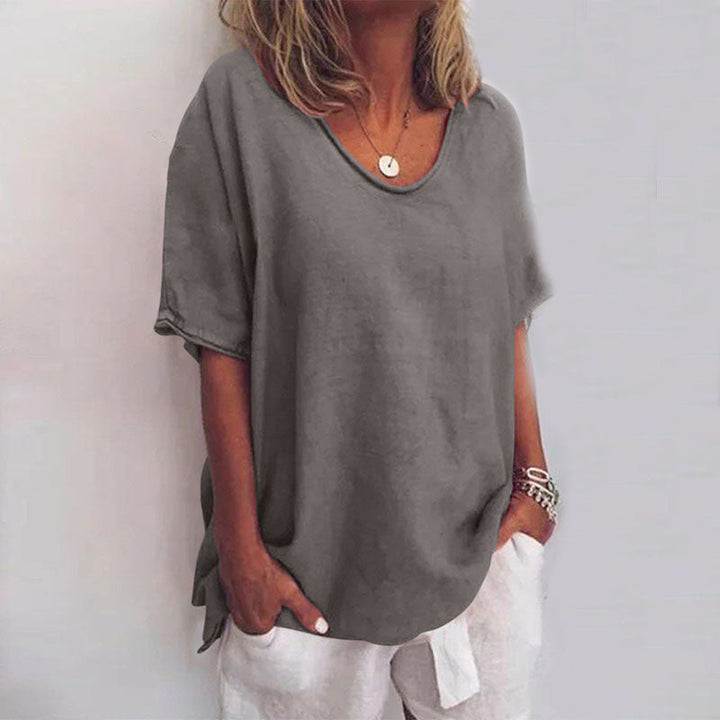 QUINA E VERSATILE BLUSA IN LINO