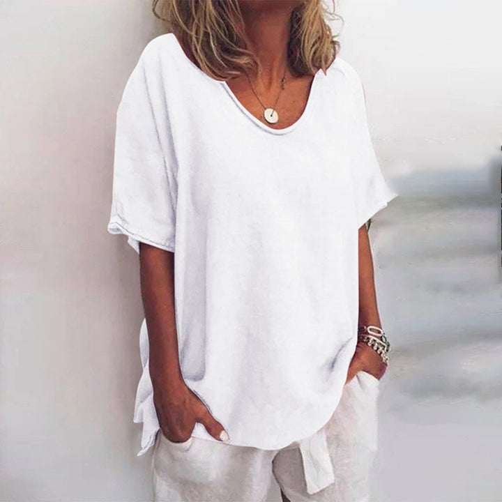 QUINA E VERSATILE BLUSA IN LINO
