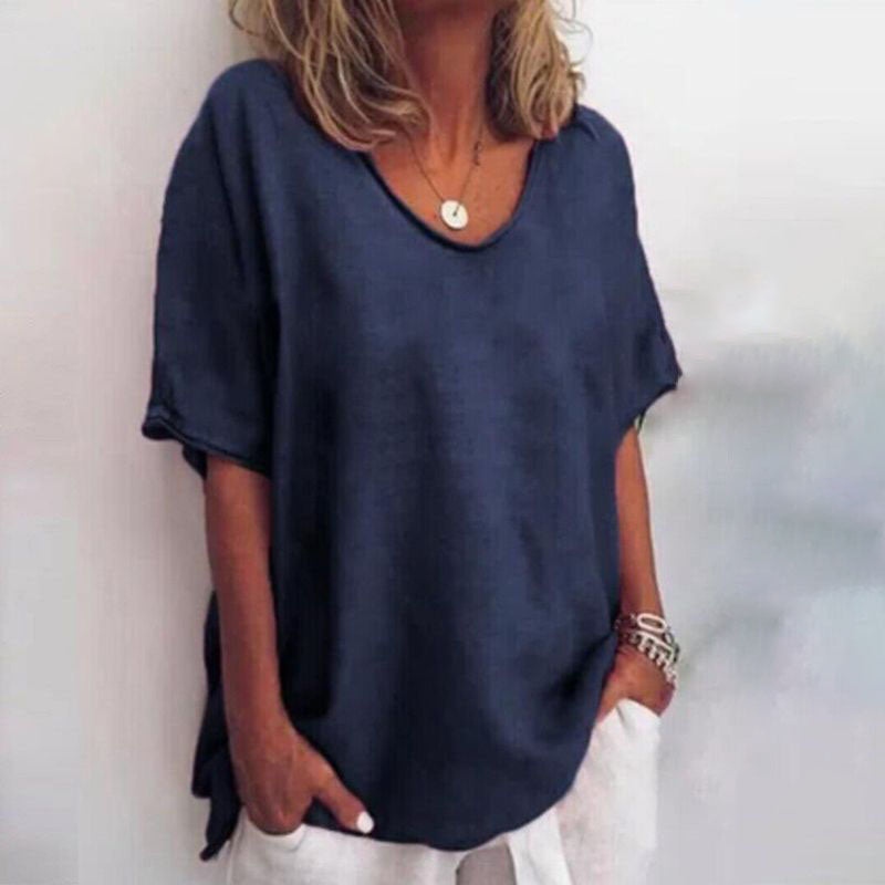 QUINA E VERSATILE BLUSA IN LINO
