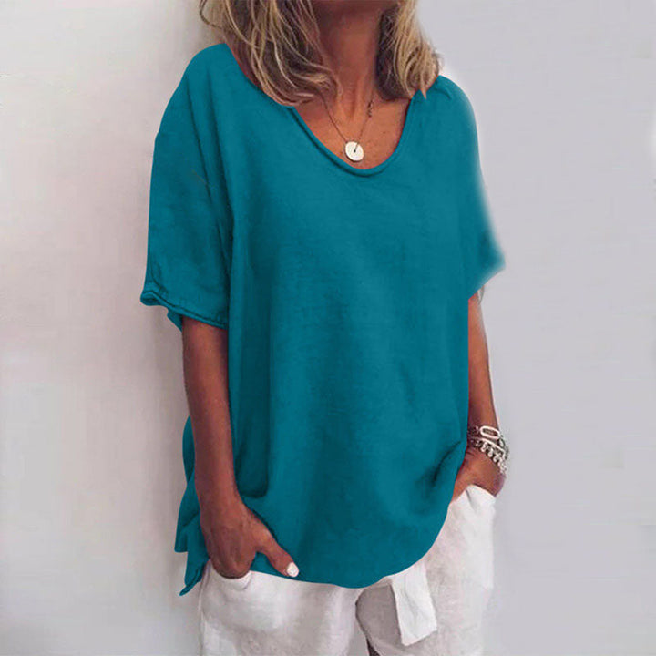 QUINA E VERSATILE BLUSA IN LINO