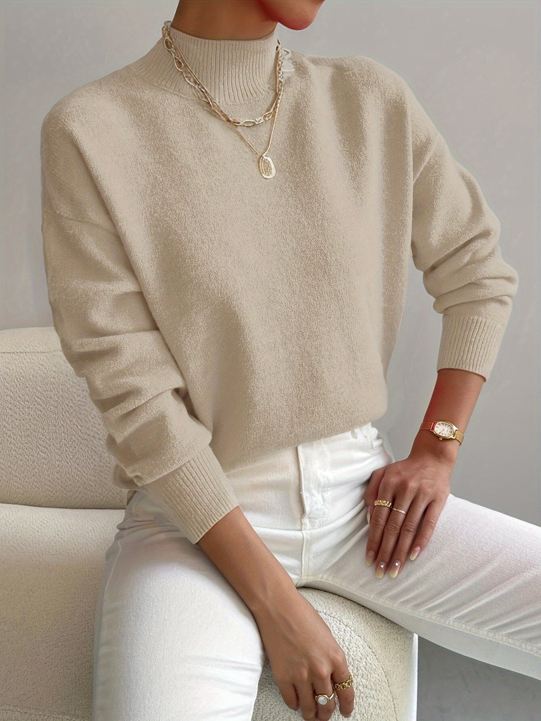 Marilena | Maglione Elegante con Collo Alto