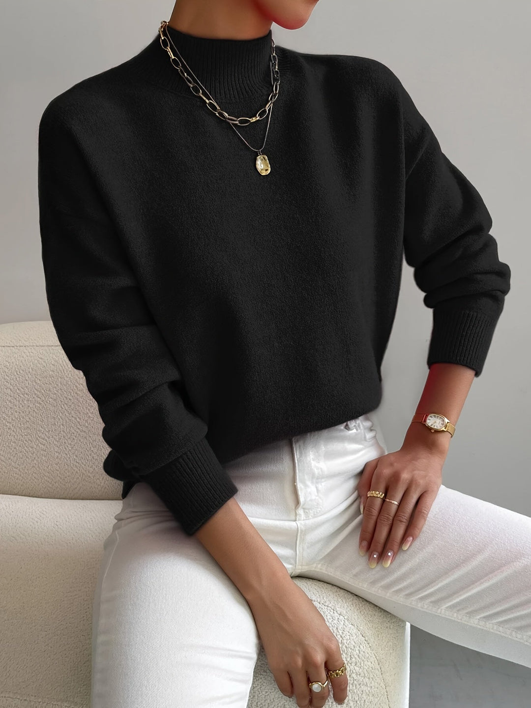 Marilena | Maglione Elegante con Collo Alto
